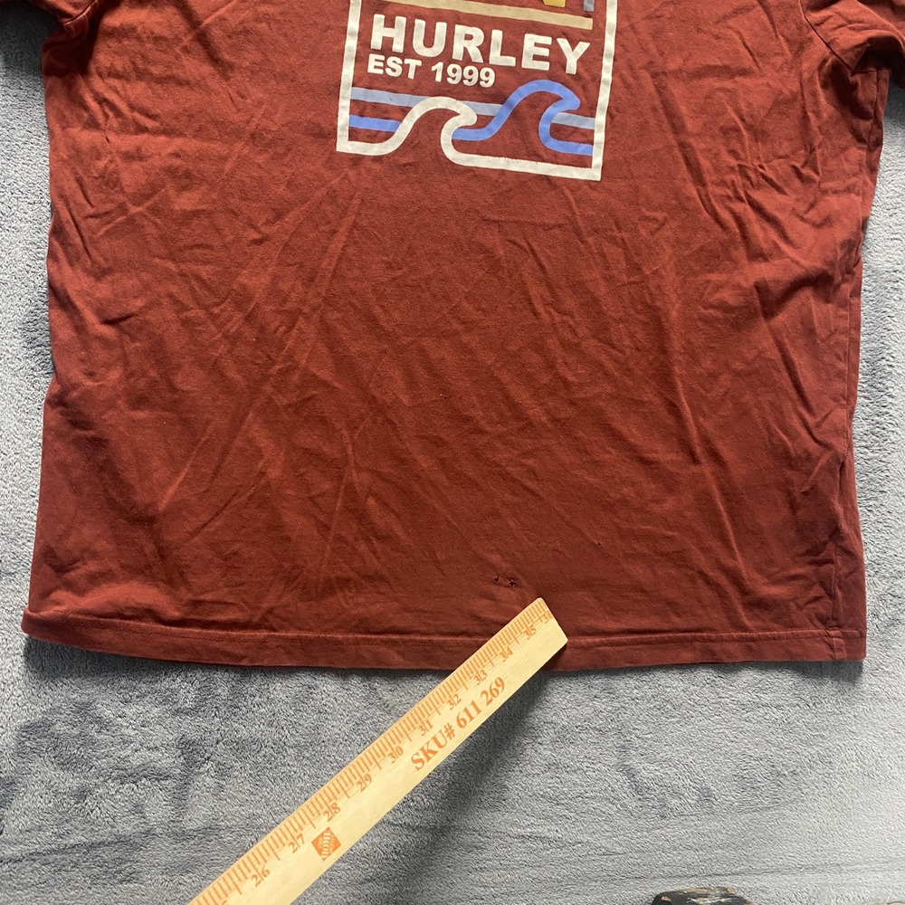 Hurley Graphic T-Shirt Mens XL Rust Orange Good Retro Sunset Wave Surf Tee - Picture 5 of 10